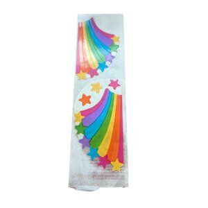 Vintage 80s Toots Cardesign Rainbow Stars Stickers 6" Sheet Gay Pride